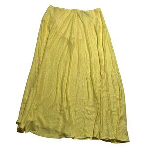 TAE PARK Flowy Linen Knit Skirt in Sunflower
